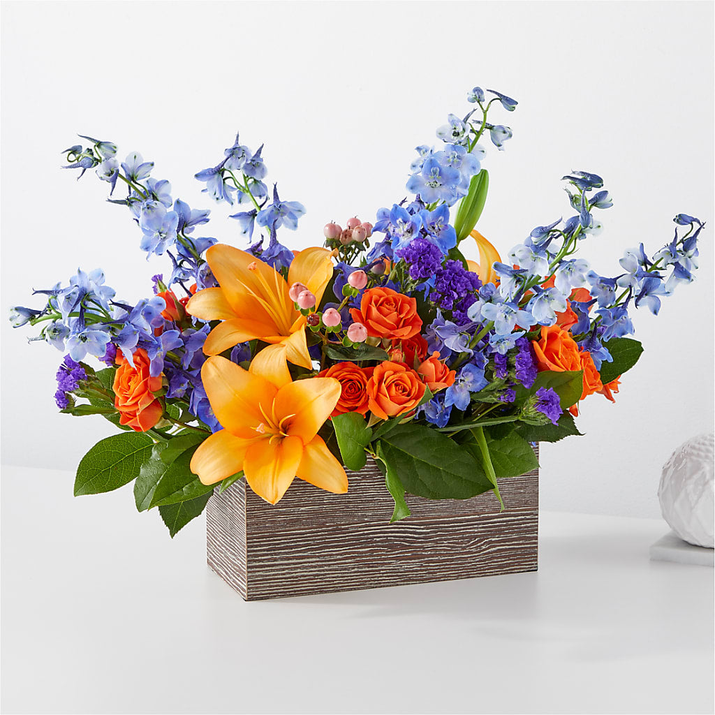 Radiant Citrus Box Bouquet – Flowers By Diane, Bridgewater MA