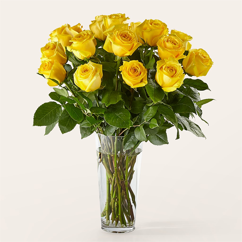 Long Stem Yellow Rose Bouquet – Flowers By Diane, Bridgewater MA