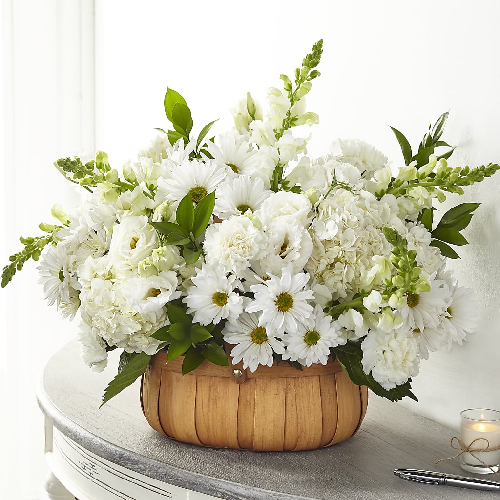 Pure Ivory Basket – Flowers By Diane, Bridgewater MA