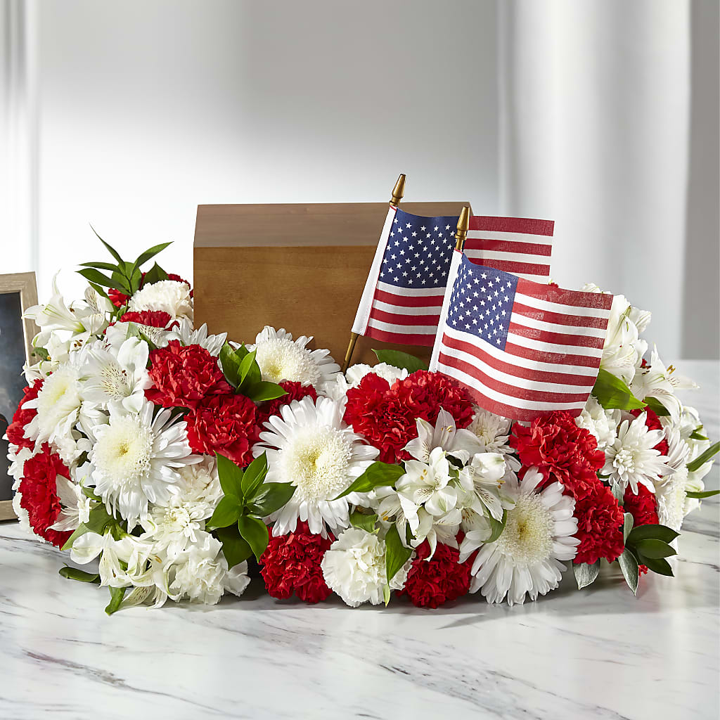 Spirit of Patriotism Cremation Adornment – Flowers By Diane, Bridgewater MA