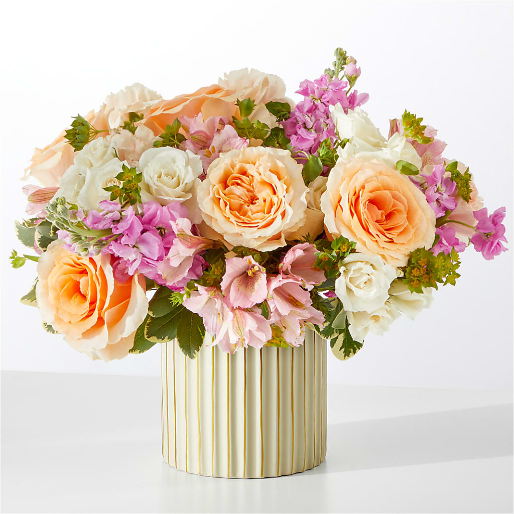 Paradise Bouquet with Ivory Vase – Flowers By Diane, Bridgewater MA