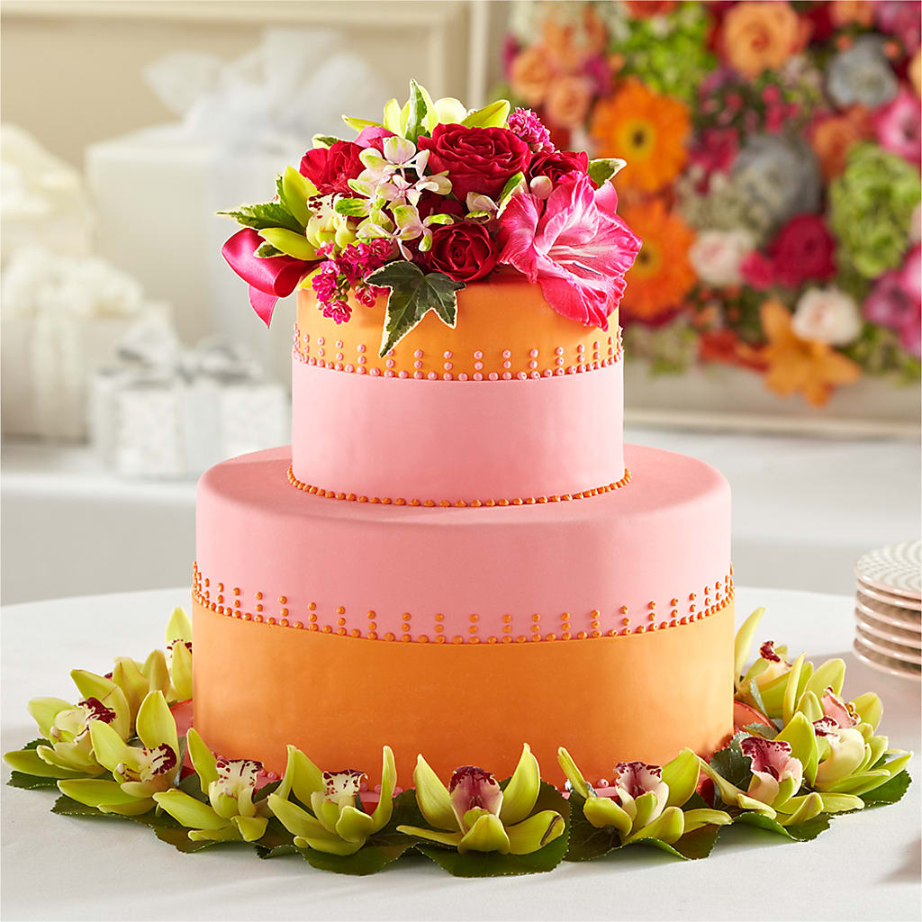 Sweet Citrus Cake Decor – Flowers By Diane, Bridgewater MA