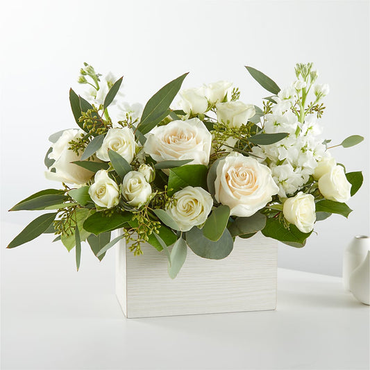 Fresh Linen Box Bouquet –  Flowers By Diane, Bridgewater MA