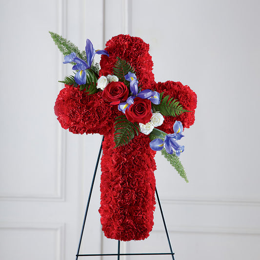 Faithful Hero Floral Cross –  Flowers By Diane, Bridgewater MA