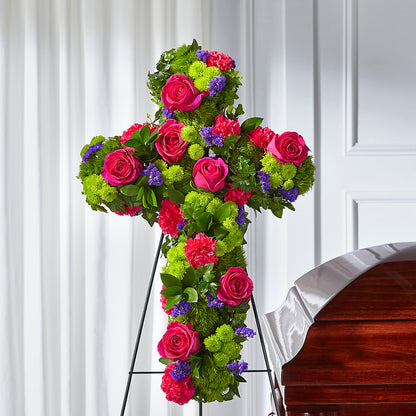 Tribute Rose Floral Cross –  Flowers By Diane, Bridgewater MA