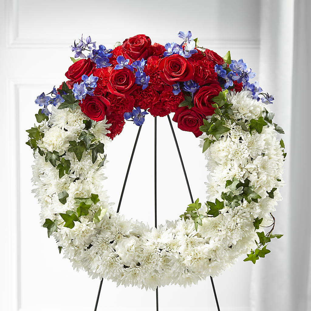 Patriotic Passion Wreath –  Flowers By Diane, Bridgewater MA
