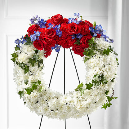 Patriotic Passion Wreath –  Flowers By Diane, Bridgewater MA