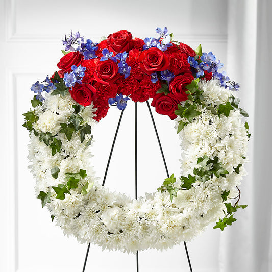 Patriotic Passion Wreath –  Flowers By Diane, Bridgewater MA