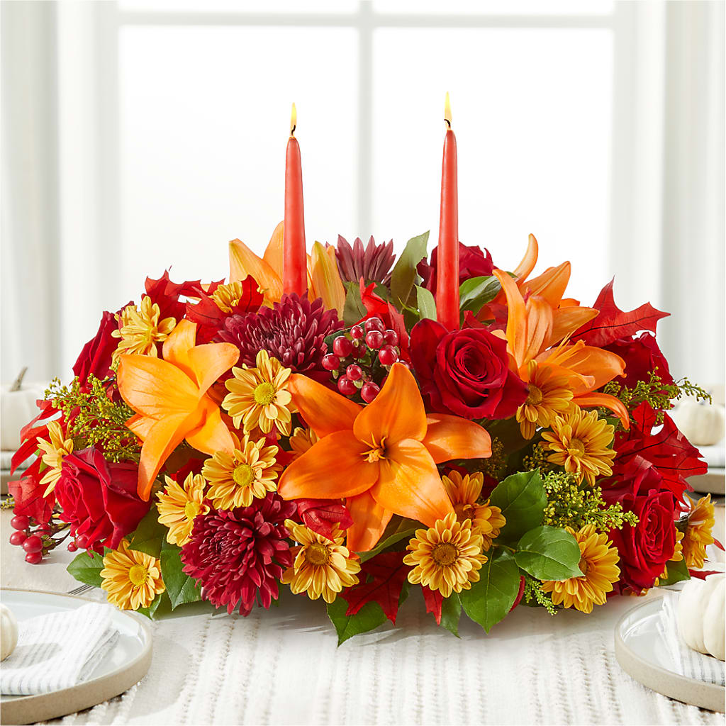 Autumn's Embrace Centerpiece –  Flowers By Diane, Bridgewater MA