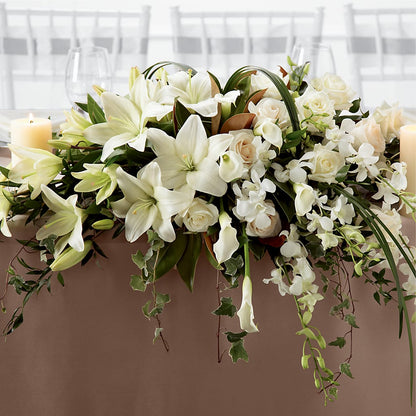 White Linen Arrangement –  Flowers By Diane, Bridgewater MA